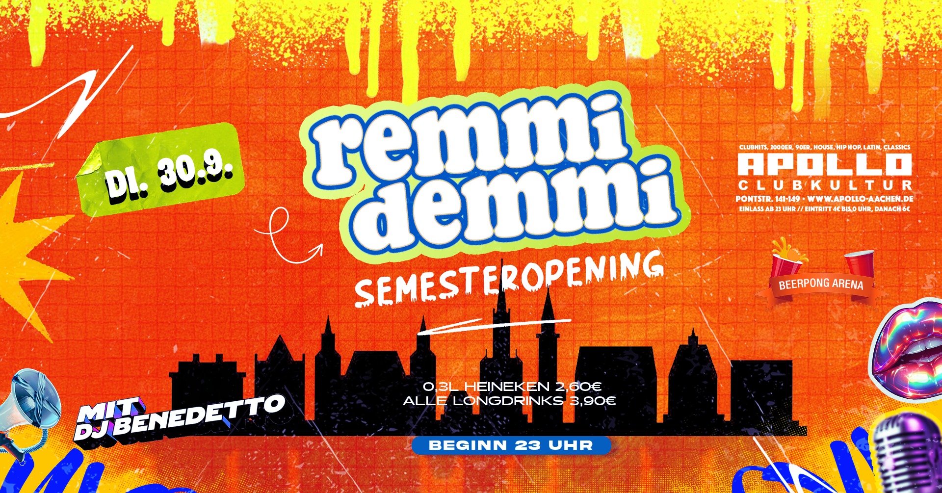 REMMI DEMMI • Semesteropening • Di. 30.9. • Club Apollo Aachen