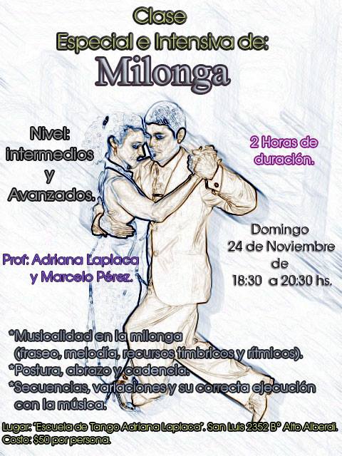 CLASE ESPECIAL E INTENSIVA DE MILONGA (INTERMEDIOS Y AVANZADOS)