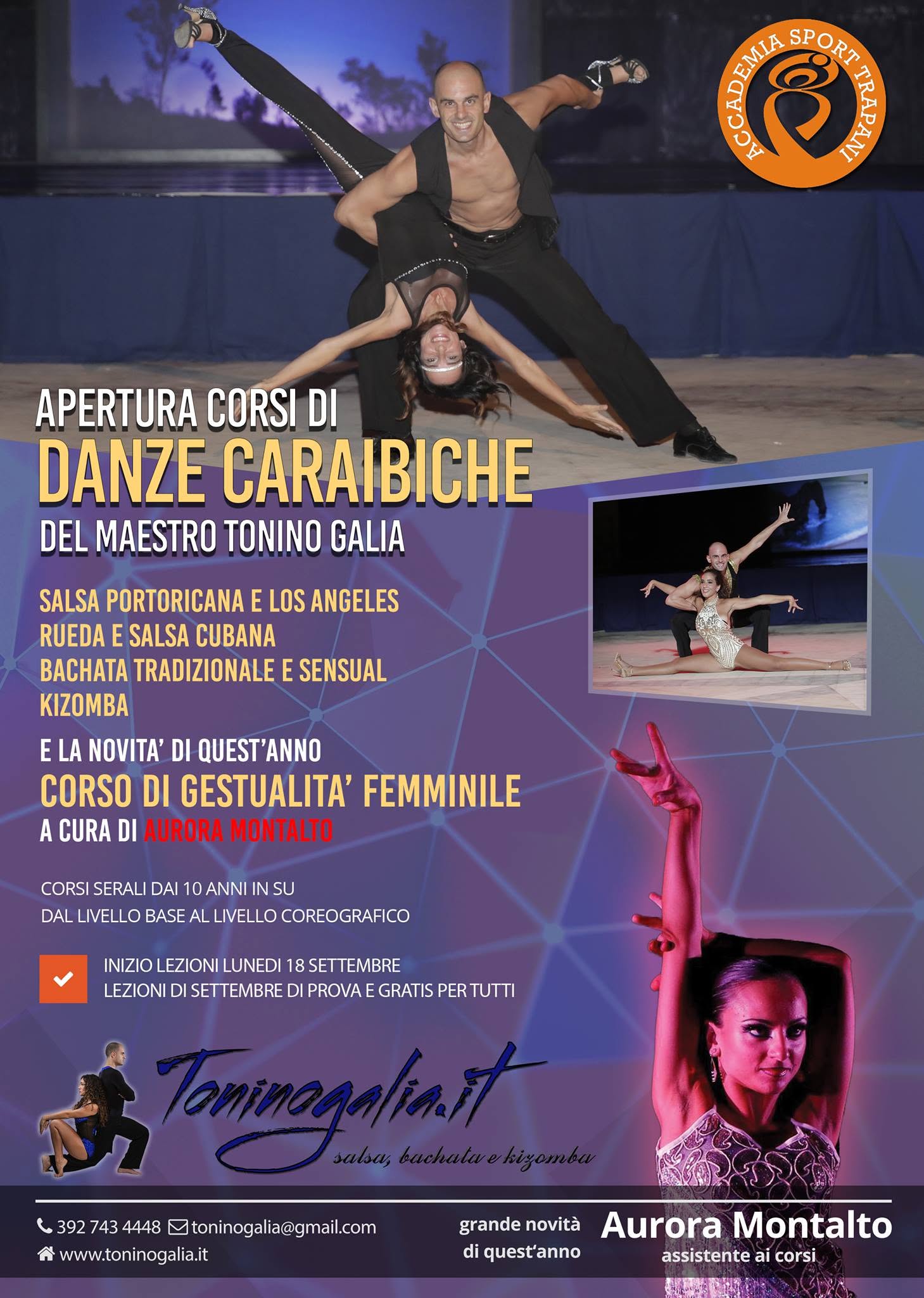 Inizio Corsi Di Danze Caraibiche Maestro Tonino Galia