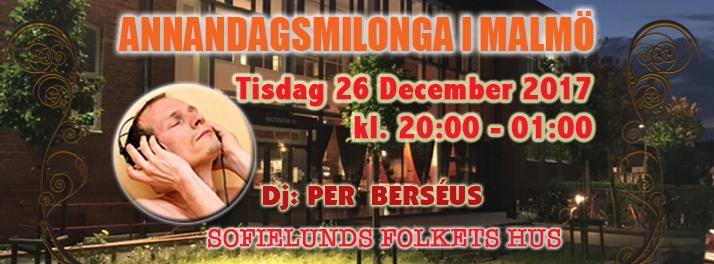 Annandagsmilonga tis. 26 dec i Malmö