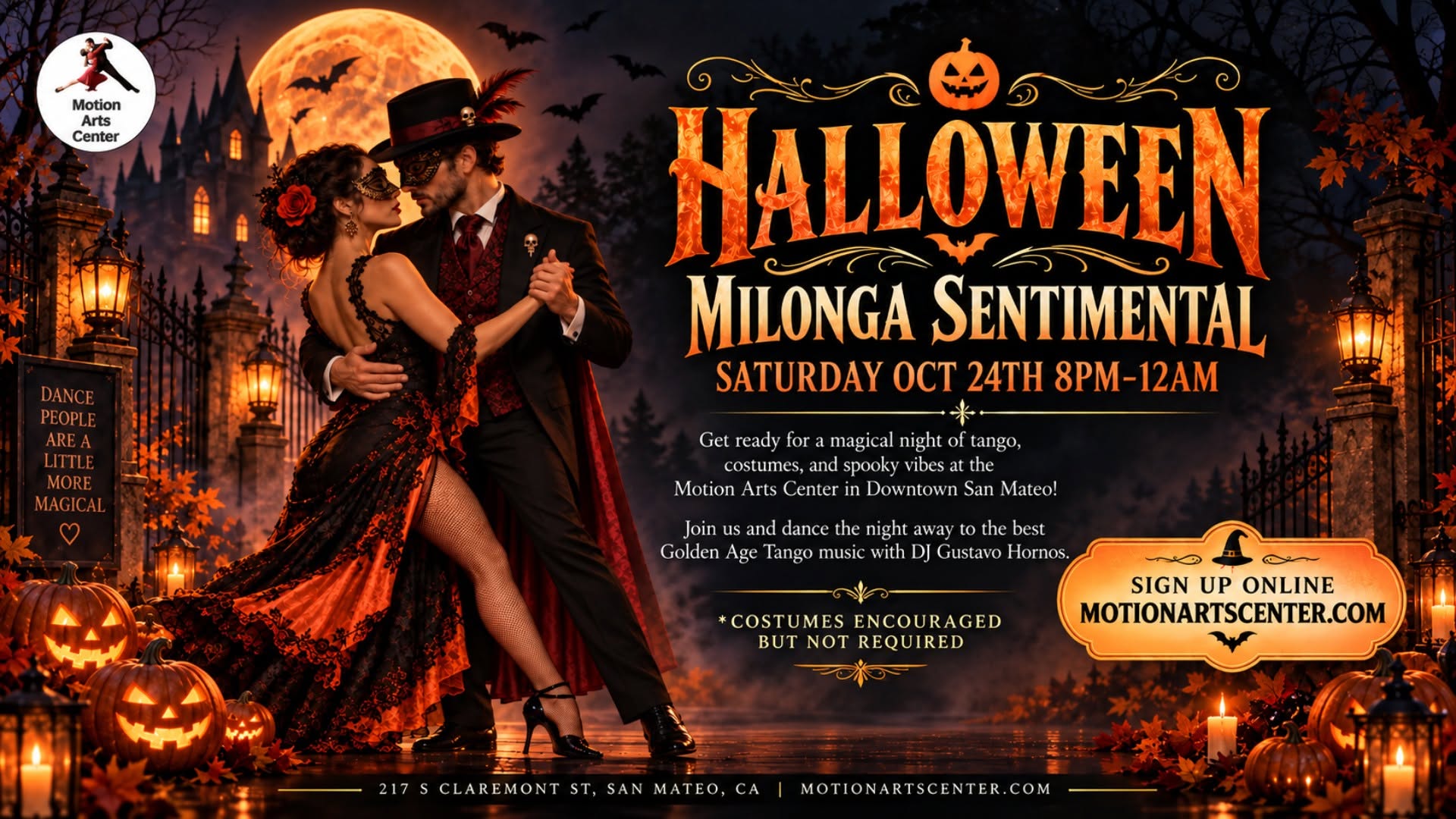 Celebrate Halloween at the Milonga Sentimental in San Mateo!