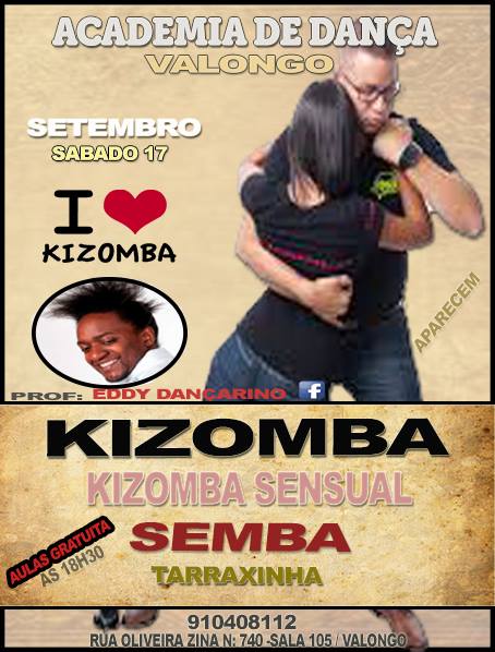 Aulas de Kizomba Gratuita na Academia de Dança Valongo - aparece