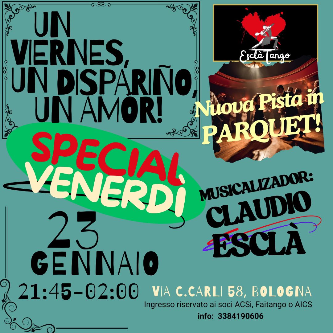 DISPARIÑO MILONGUERO - 23 Gennaio- Msczldòr: Claudio Esclà!- h21:45-02:oo