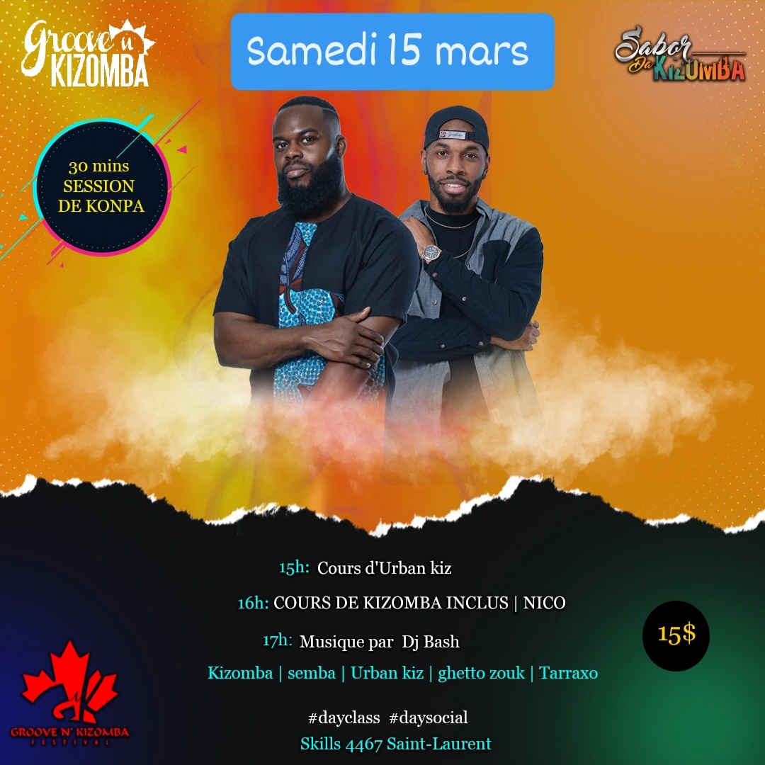 SABOR DA KIZOMBA - DAYCLASS + DAYSOCIAL - SAMEDI 15 MARS 2025