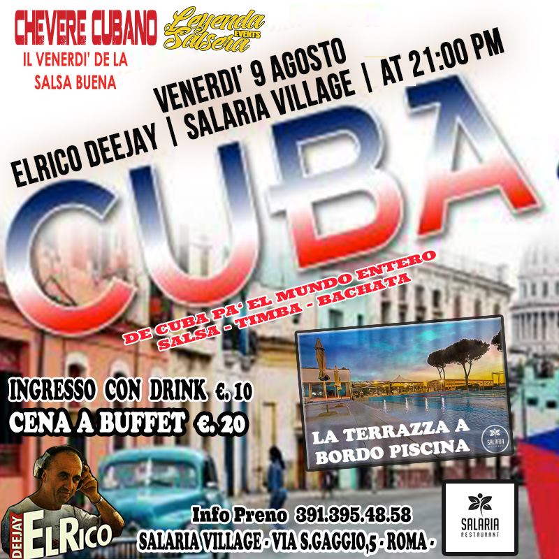 Venerdi' 9 Agosto Elrico Deejay Salaria Village At 21,00