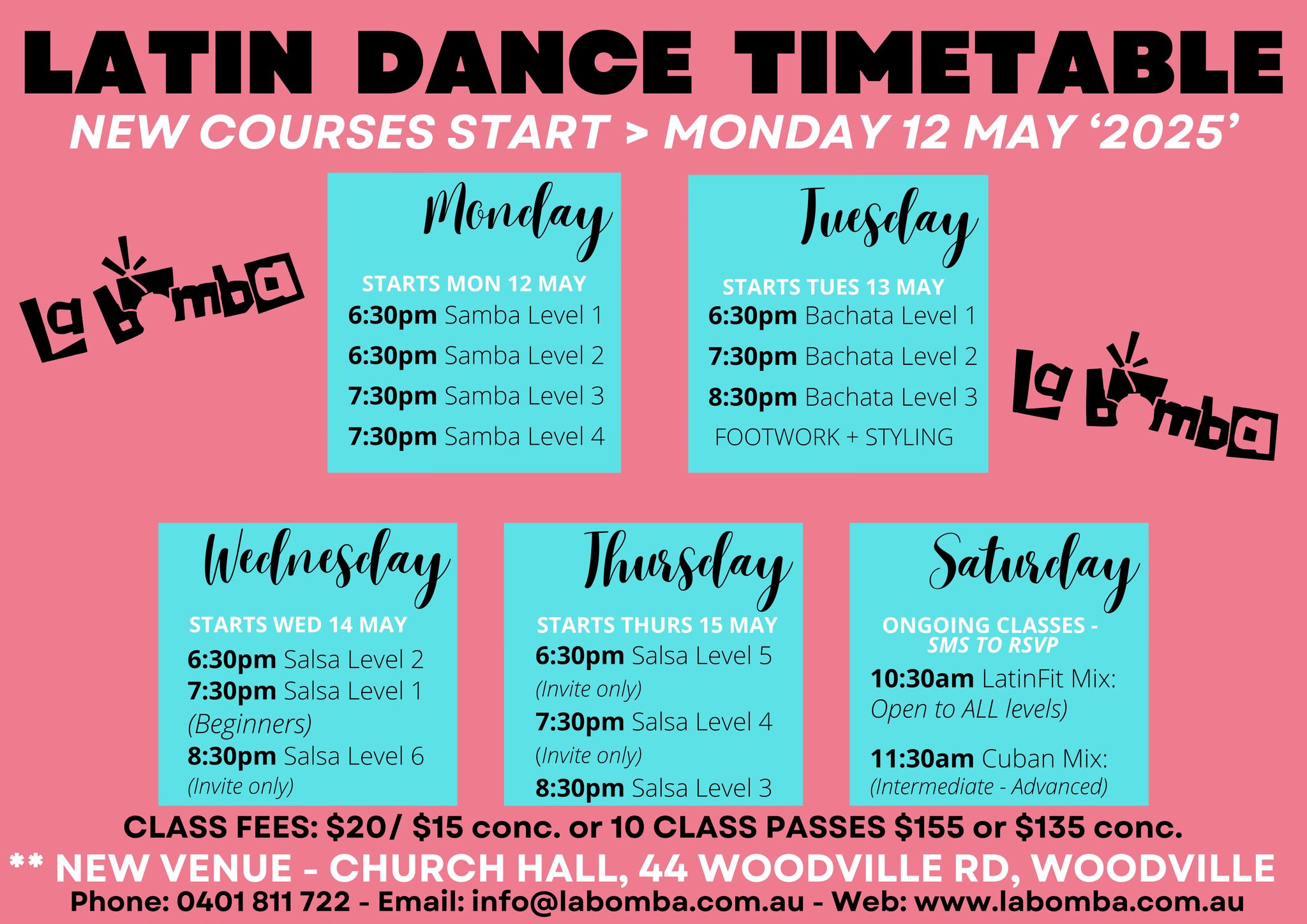 LATIN DANCE CLASSES with LA BOMBA