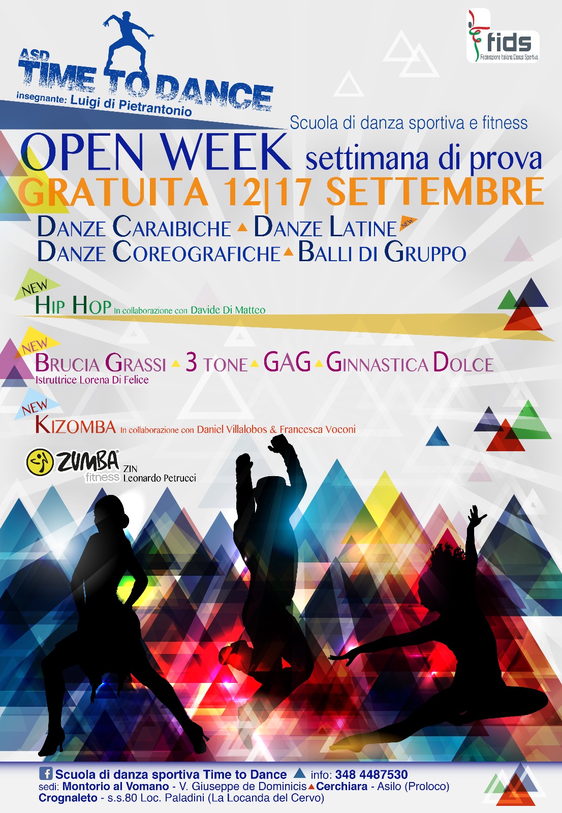 ASD Time to Dance Apertura CORSI 2016 2017 Open Week 12-17 settembre