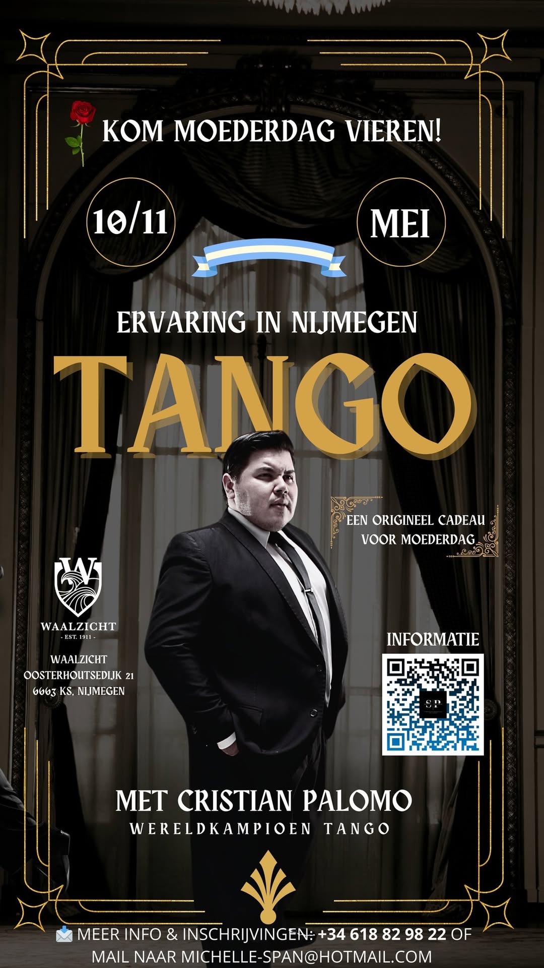 πΆ SPECIAAL TANGO-EVENT IN NIJMEGEN 10 & 11 MEI πΆ Wereldkampioen Tango Cristian Palomo.