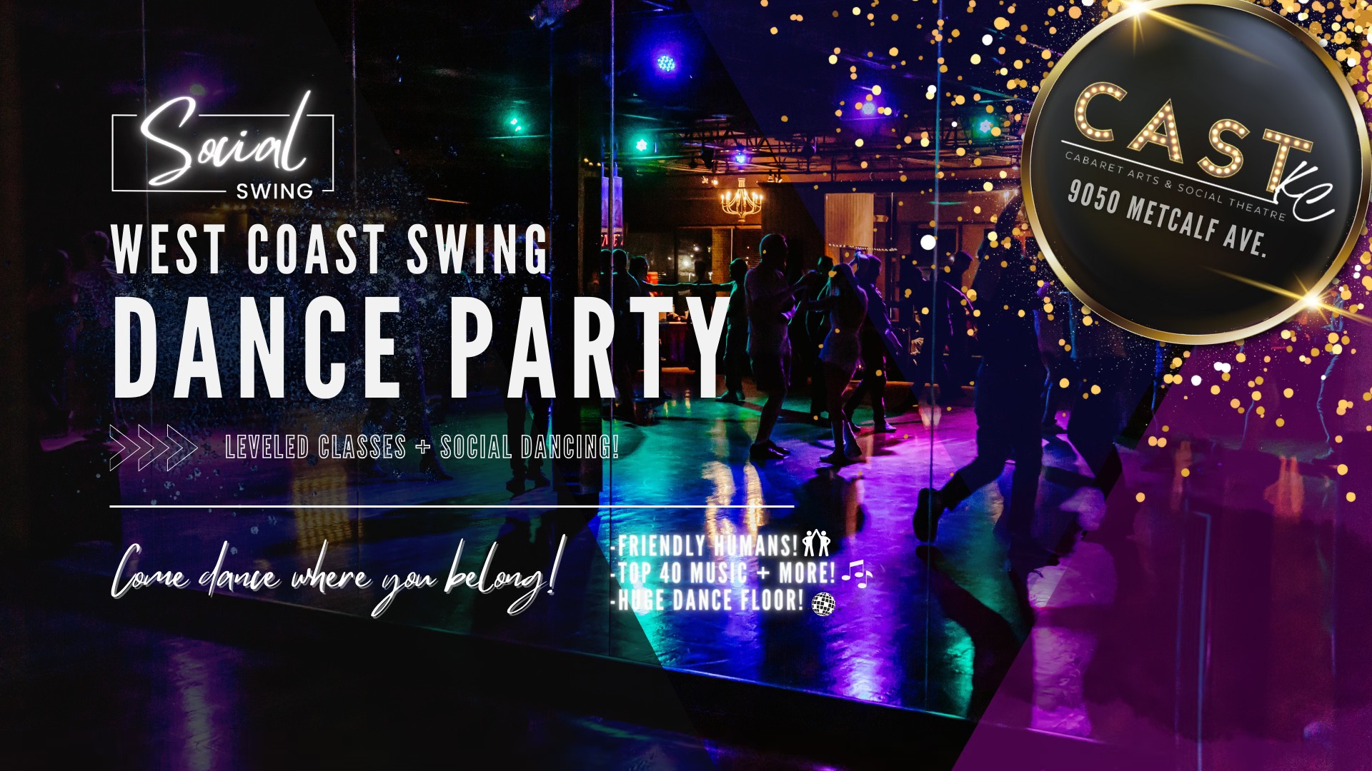 West Coast Swing Dance Leveled Classes and Party!