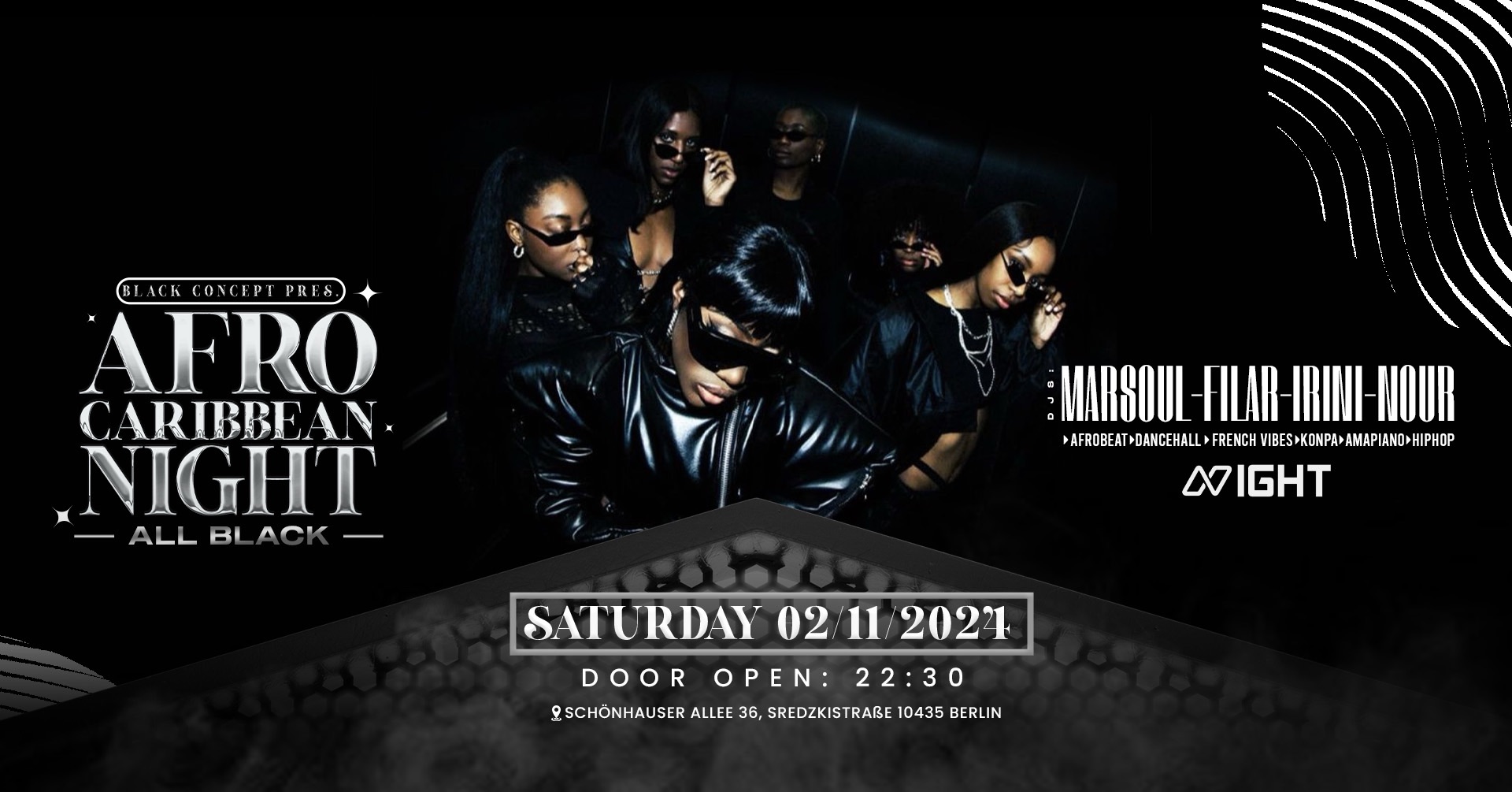 AFRO CARIBBEAN NIGHT: ALL BLACK - Afrobeats•French Vibes•Dancehall • Kompa and more.