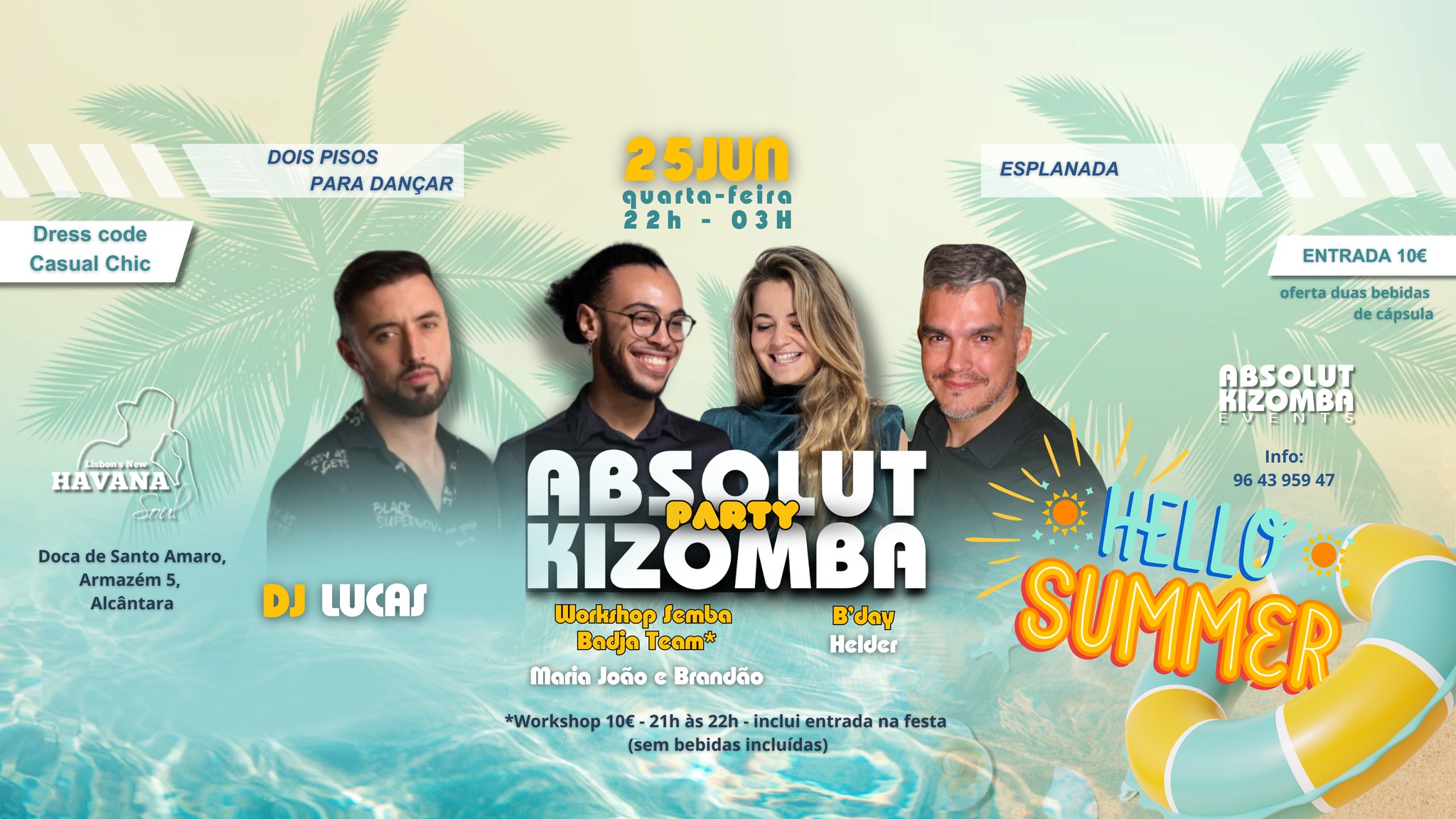 Quarta-Feira - Absolut Kizomba Party! @ HAVANA! - 25.JUN! - Antes da Festa Workshop!