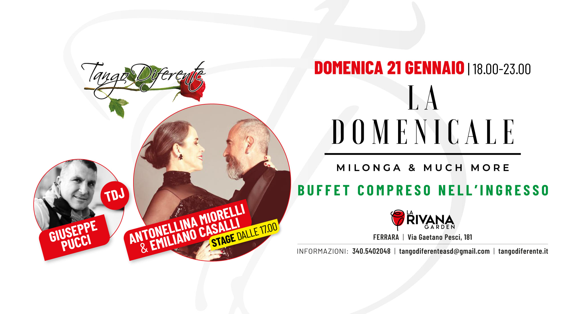 "LA DOMENICALE" a Ferrara - Tdj Giuseppe Pucci + Stage Antonellina & Emiliano