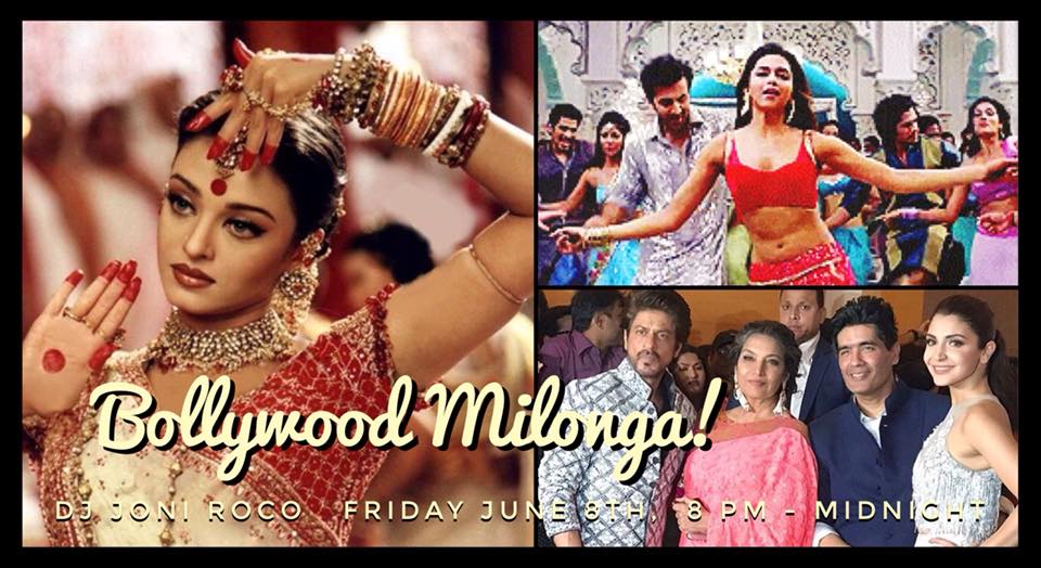 Bollywood Milonga at Tango On Broadway! DJ Joni Roco, co-host Wendy Wolfe