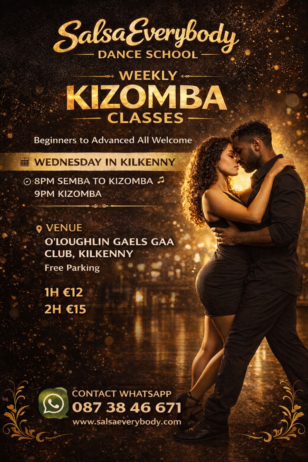 KILKENNY WEEKLY KIZOMBA - KONPA - SEMBA - TARRAXINHA * WEDNESDAY SOCIAL DANCE CLASSES