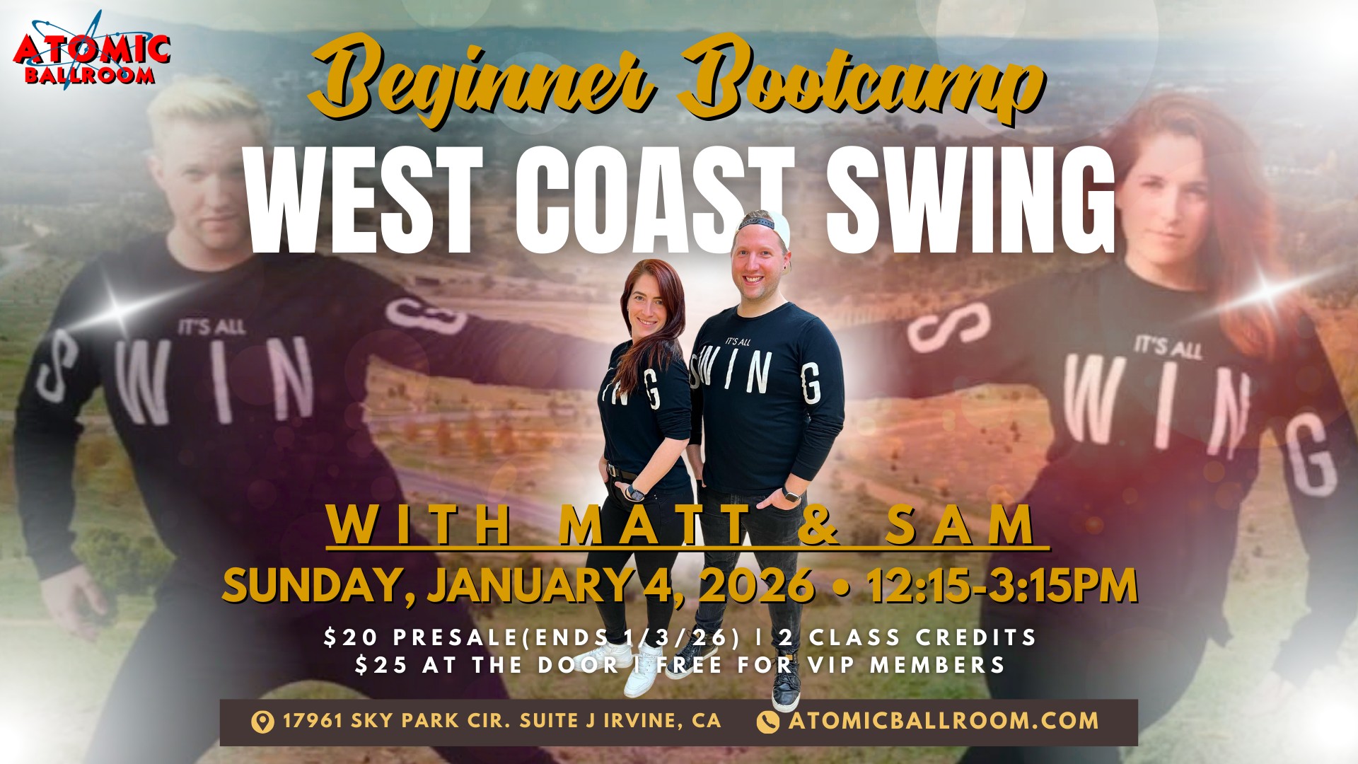 West Coast Swing Beginning Bootcamp with Samantha & Matt - ATOMIC Ballroom