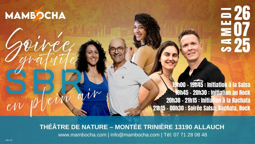Soirée SBR gratuite en plein air : Salsa, Bachata, Rock !