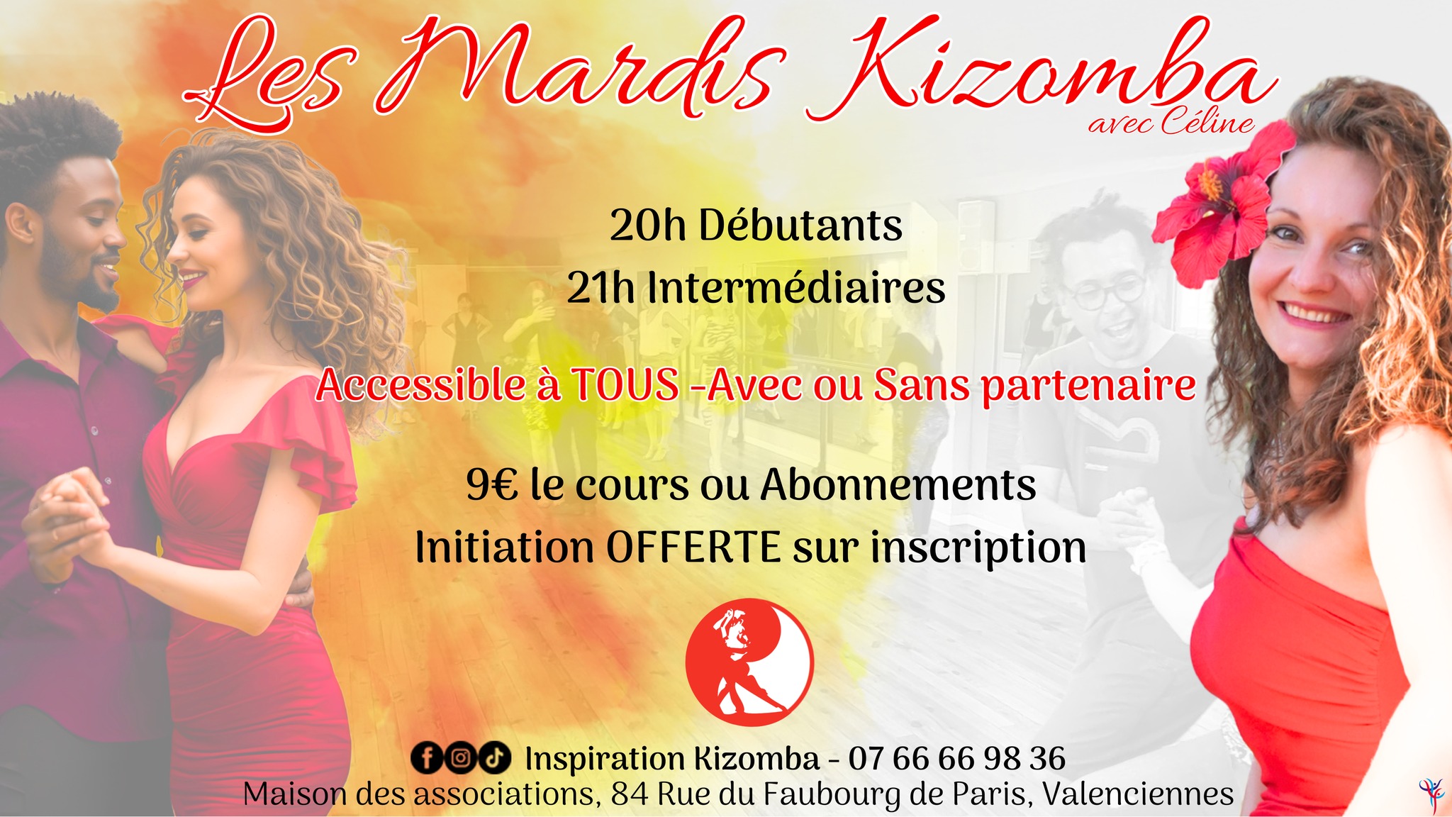 Cours de Kizomba à Valenciennes 🇦🇴 Accessible à TOUS 🌺 Avec ou sans partenaire 💃🏽🕺🏽