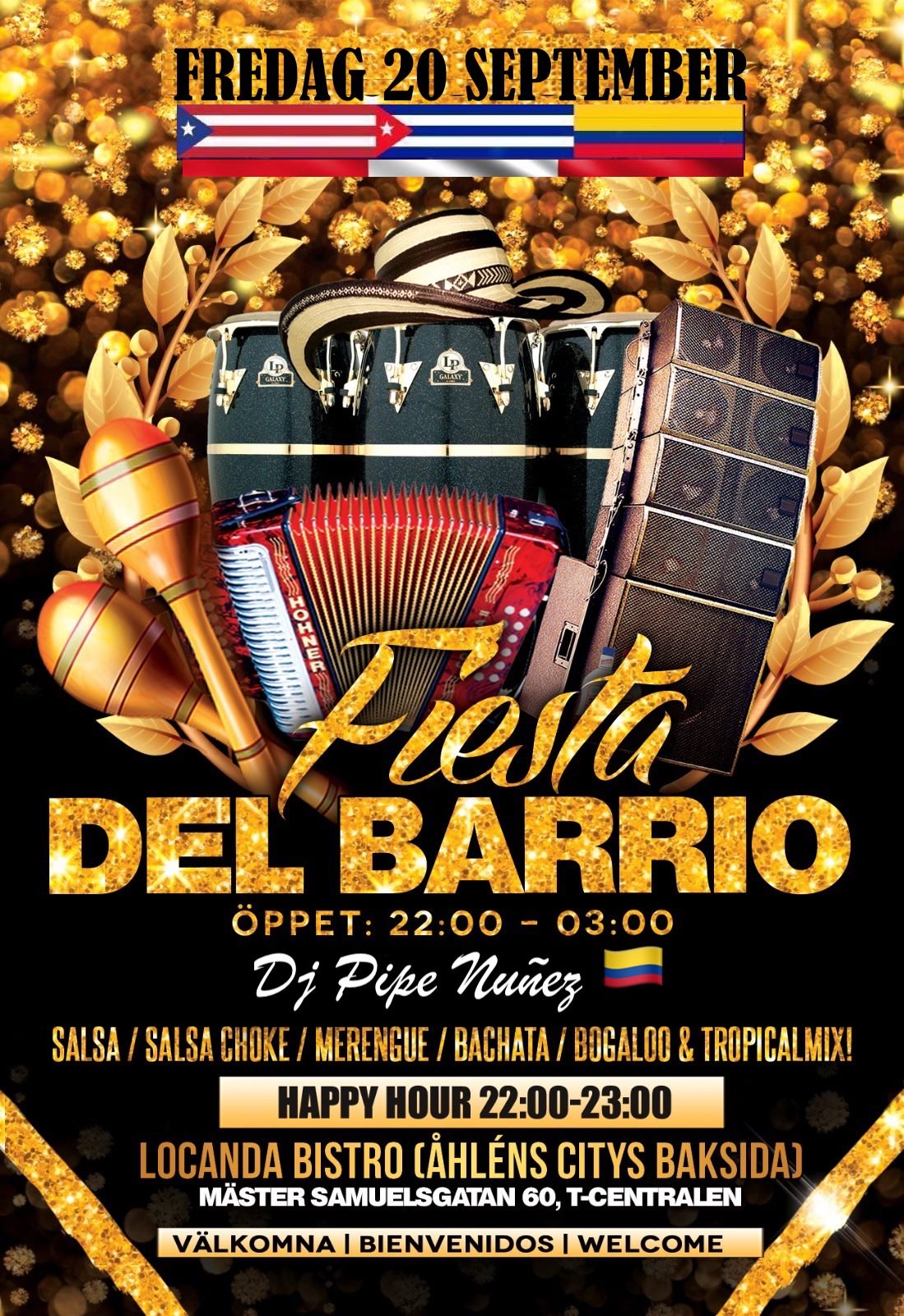 Ikväll! Fiesta Del Barrio Fredag 20 sept. Locanda!