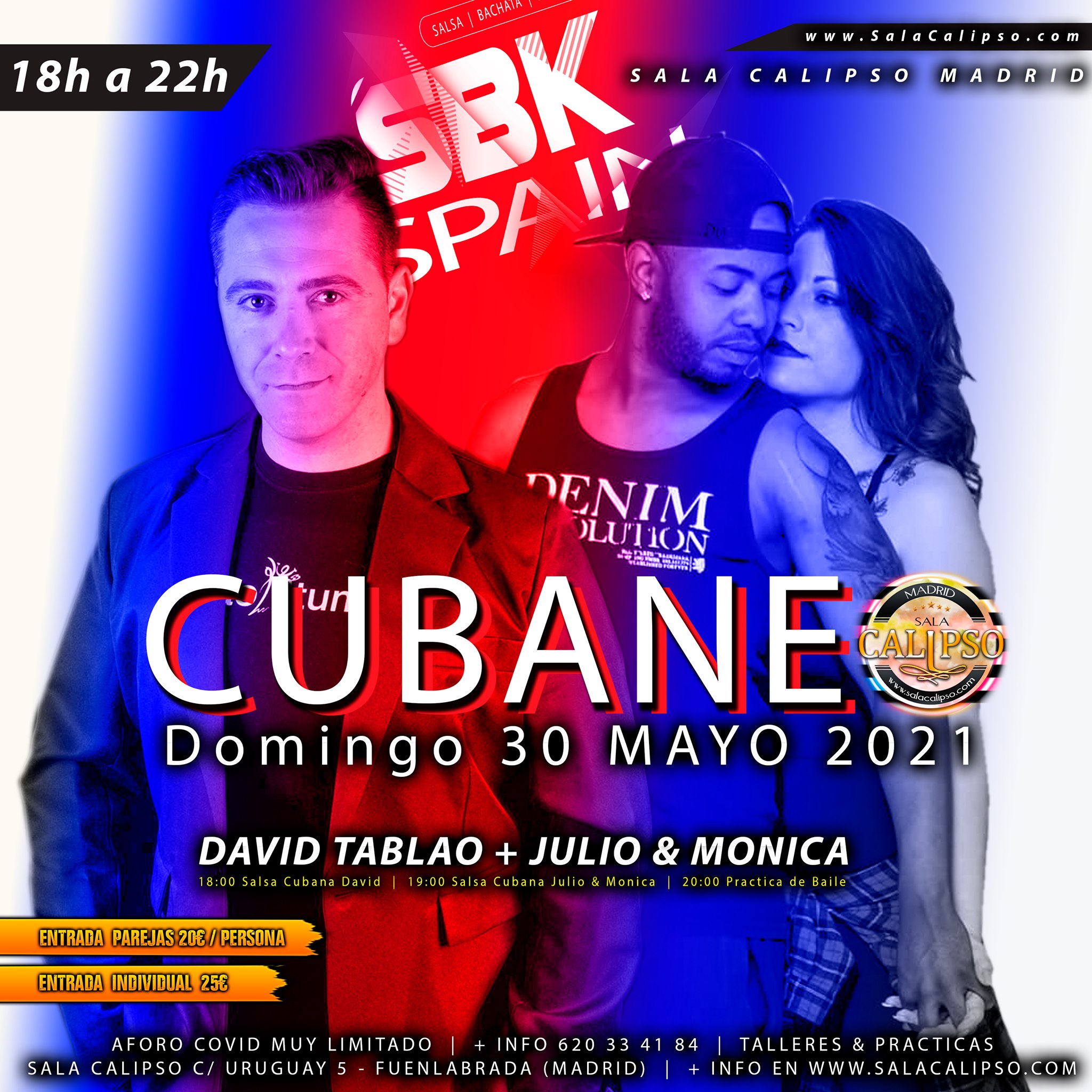 Intensivo SALSA CUBANA - Domingo Tardeo 30 Mayo 2021 - Sala Calipso Madrid