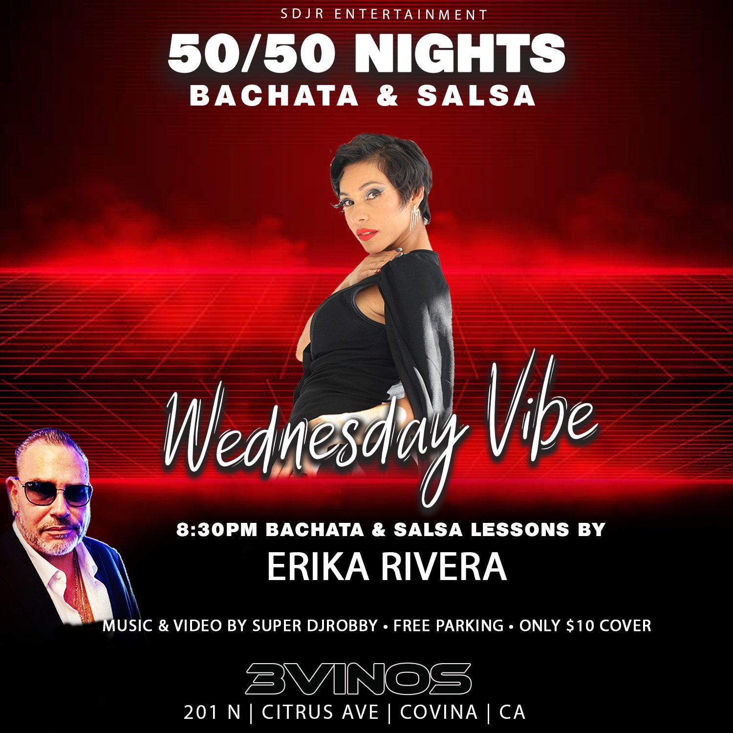 ‼️THIS WEDNESDAY 50 50 BACHATA SALSA AT 3VINOS‼️