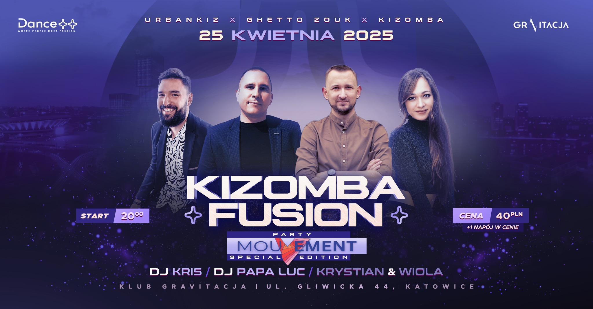 Dance++ Kizomba Fusion Party Mouvement Edition 25.04.2025 (pt) Gravitacja Katowice