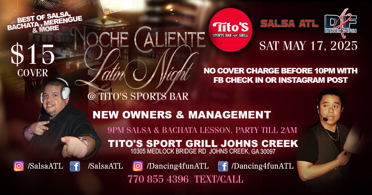 Latin Night Atlanta - Salsa, Bachata & more @ Tito's Sports Bar