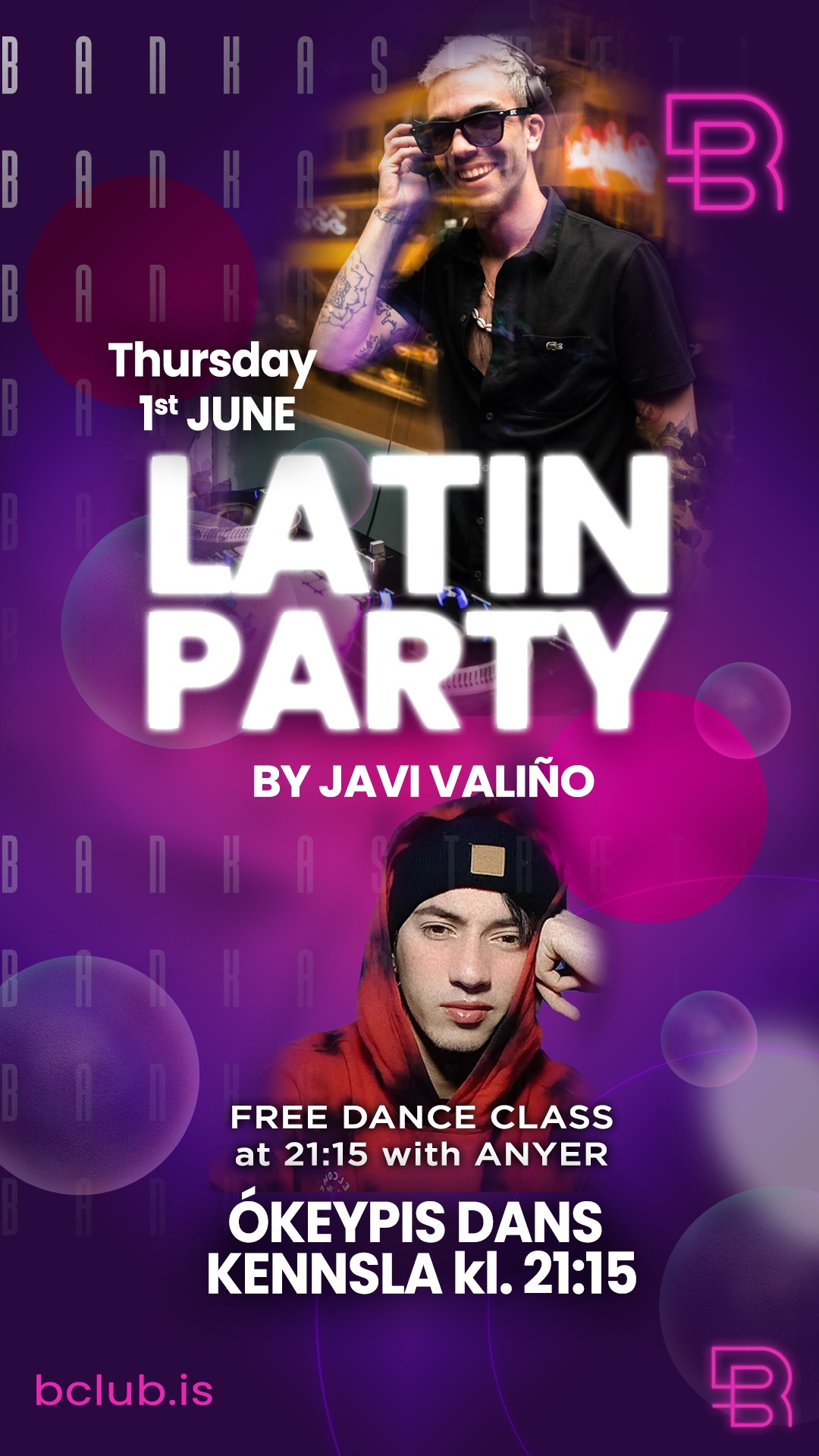 LATIN PARTY ICELAND @ Bankastræti 5 - FREE BACHATA DANCE CLASS with ANYER