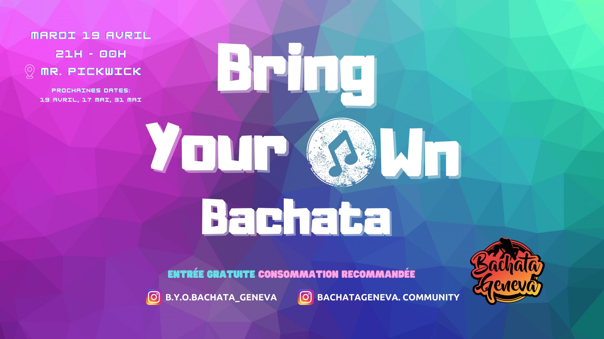 Tuesday B.Y.O Bachata with Bachata Geneva