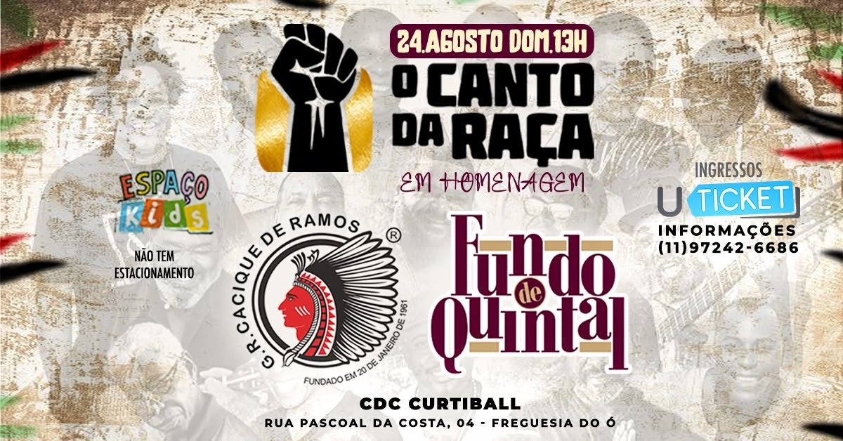 O Canto da Raça canta o Cacique de Ramos e o grupo Fundo de Quintal
