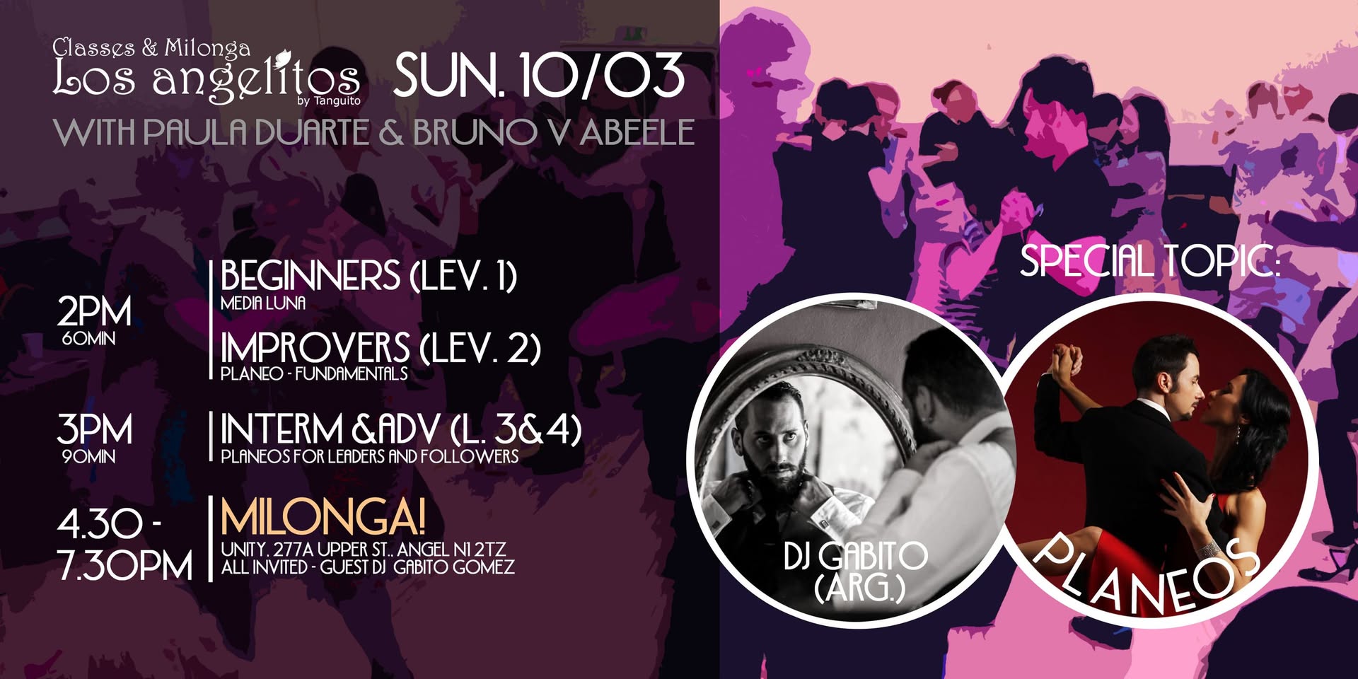10 03 LOS ANGELITOS with Guest DJ Gabito (Arg.) & PLANEOS intensive classes