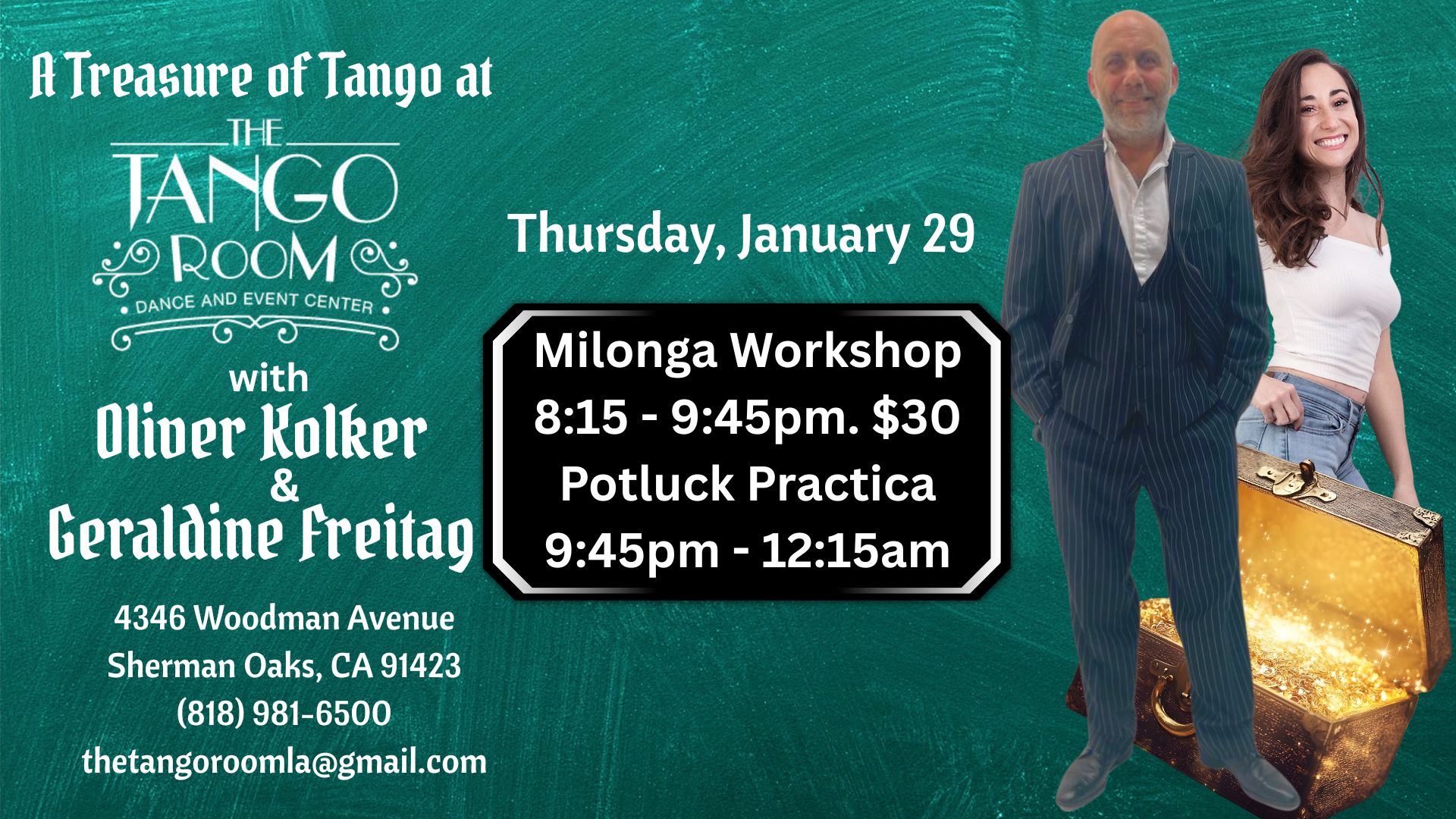 MILONGA WORKSHOP with OLIVER & GERALDINE + POTLUCK PRACTICA