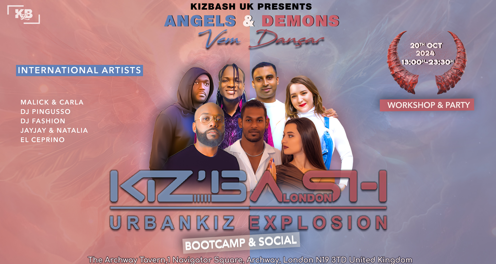 KIZ'BASH UK ANGELS & DEMONS VEM DANÇAR INTERNATIONAL ARTISTS