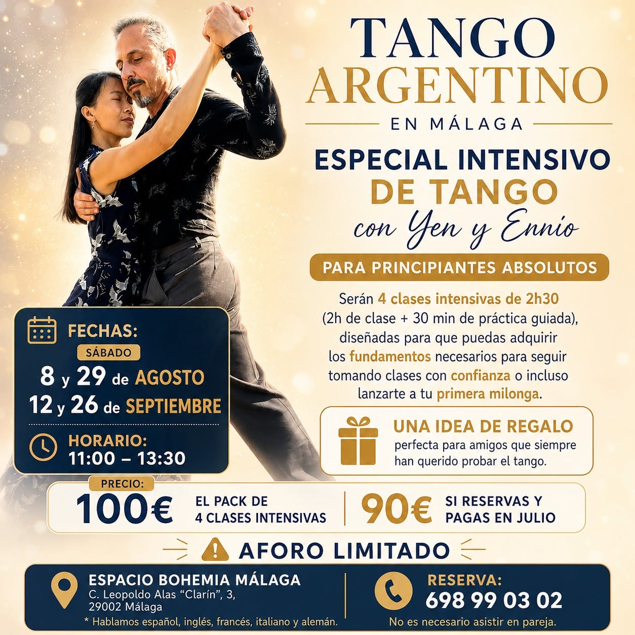 SUMMER TANGO INTENSIVO en Málaga - Para principiantes absolutos