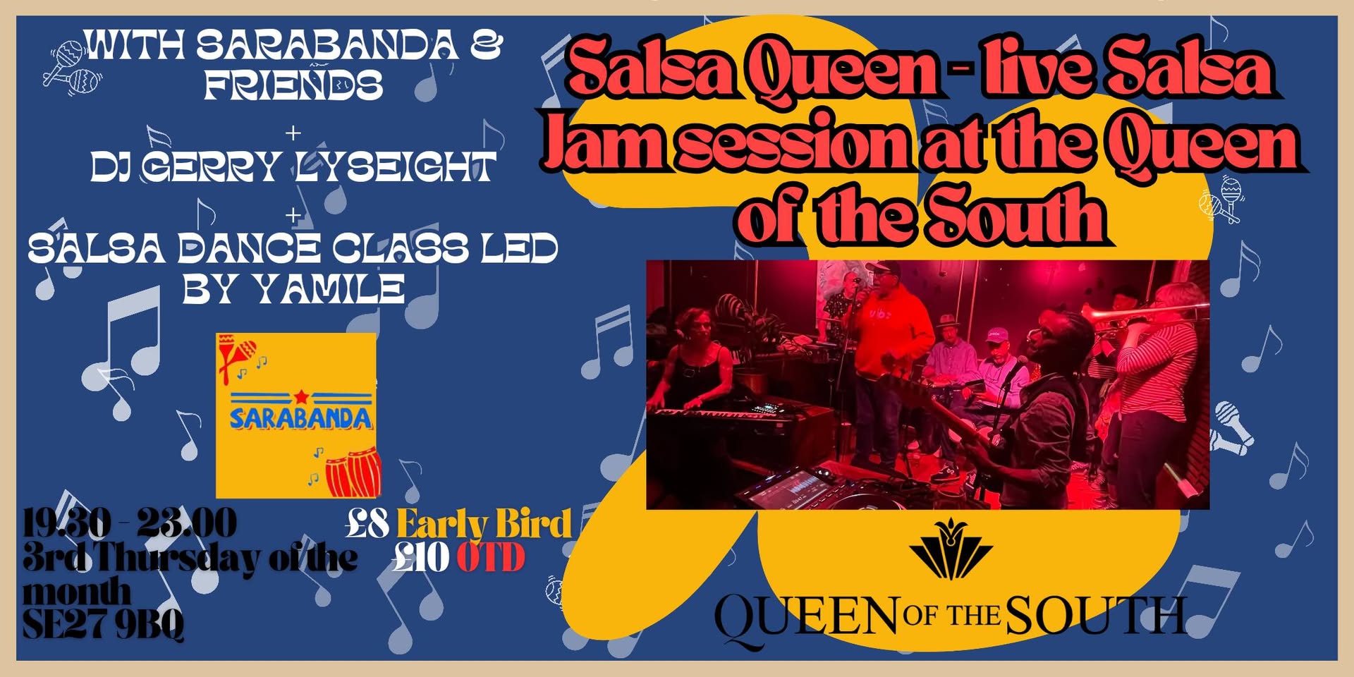 Salsa Queen - Cuban Jam session with Sarabanda + Friends + DJ Gerry Lyseight + Salsa Dance Class
