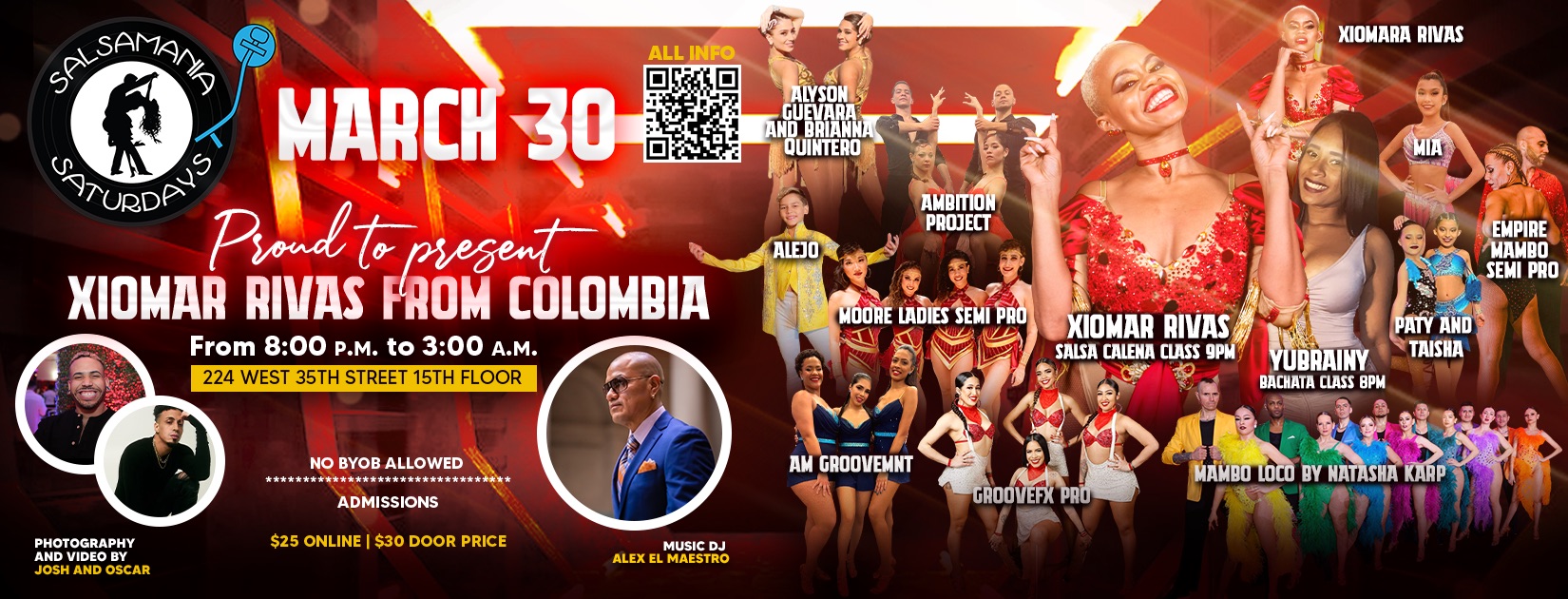 SALSAMANIA SATURDAYS PRESENTS XIOMAR RIVAS MARCH 30TH