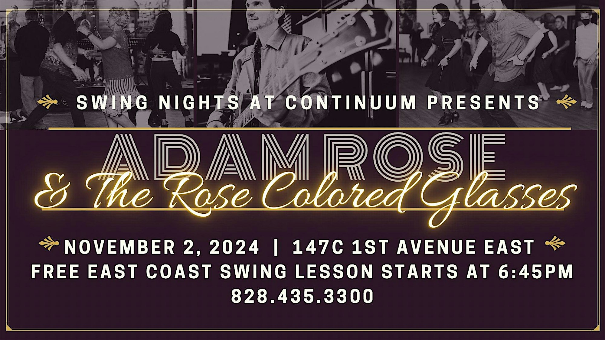 SWING NIGHTS at Continuum with the ROSE COLORED GLASSES! GATSBY EDITION!