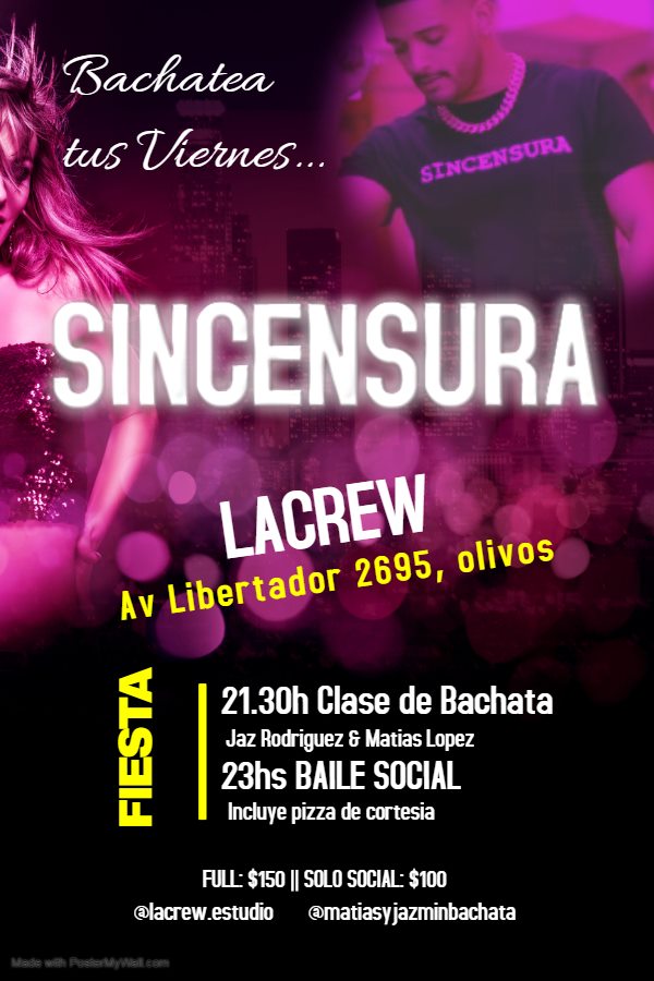 Fiesta de Bachata en Olivos Clase Pizza Social Vie21.06