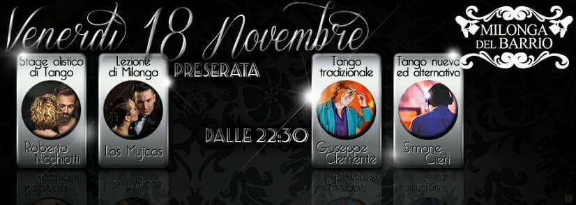 Venerdì 18 la Milonga del Barrio