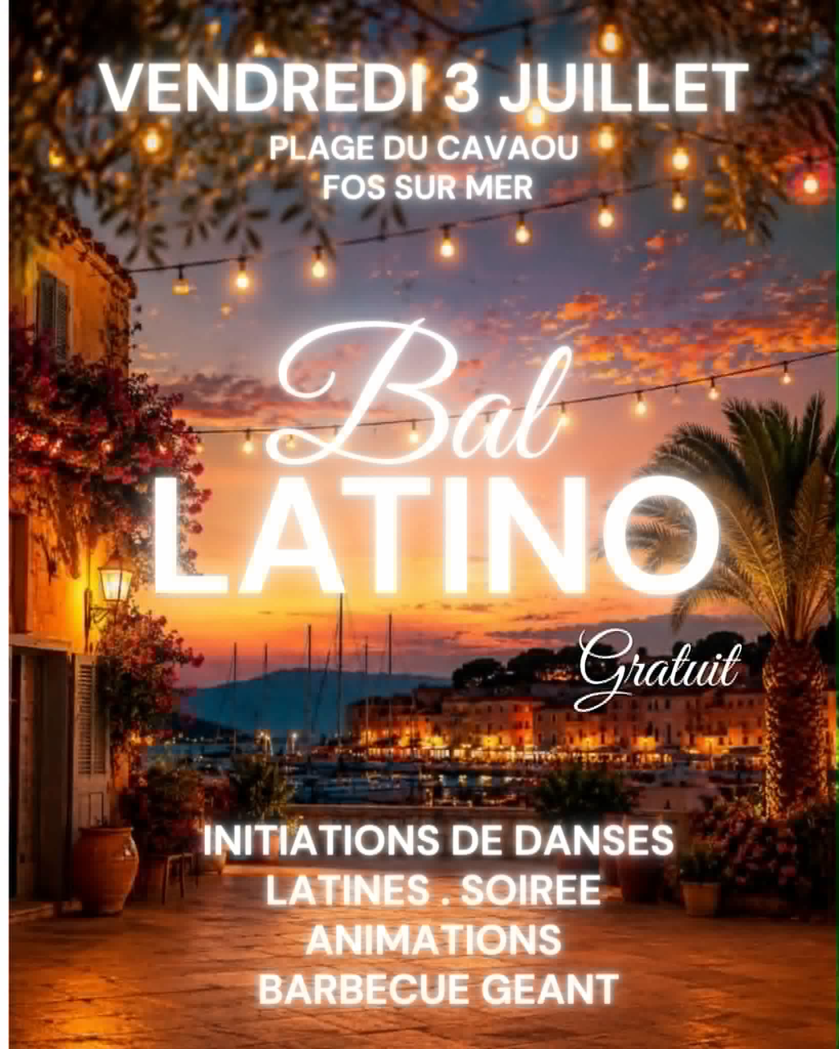 Bal Latino FOS SUR MER - Barbecue géant sur la plage