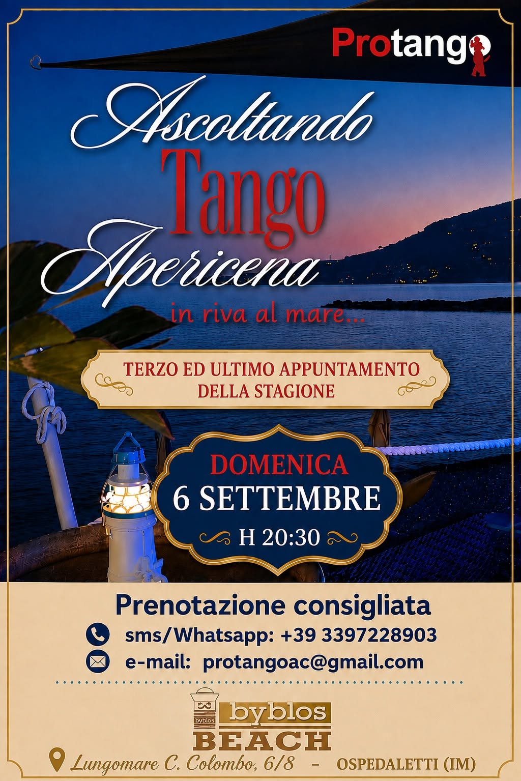 "ASCOLTANDO TANGO APERICENA" - Ultimo appuntamento della stagione!