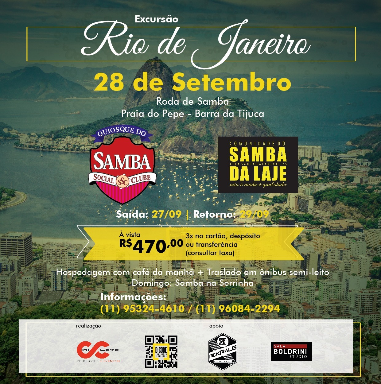 Excursão Rio de Janeiro - Quiosque Samba Social Clube