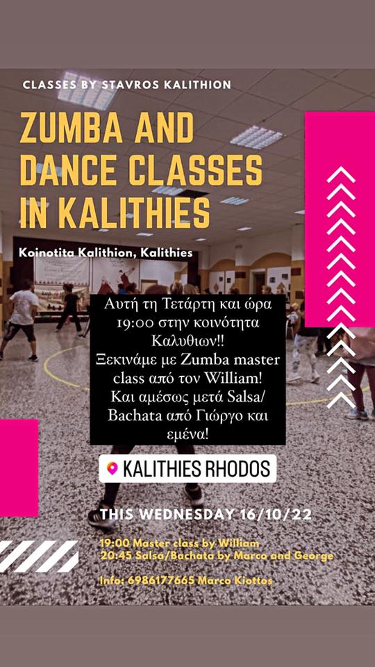 Free Zumba + Latin dance classes in Kalithies