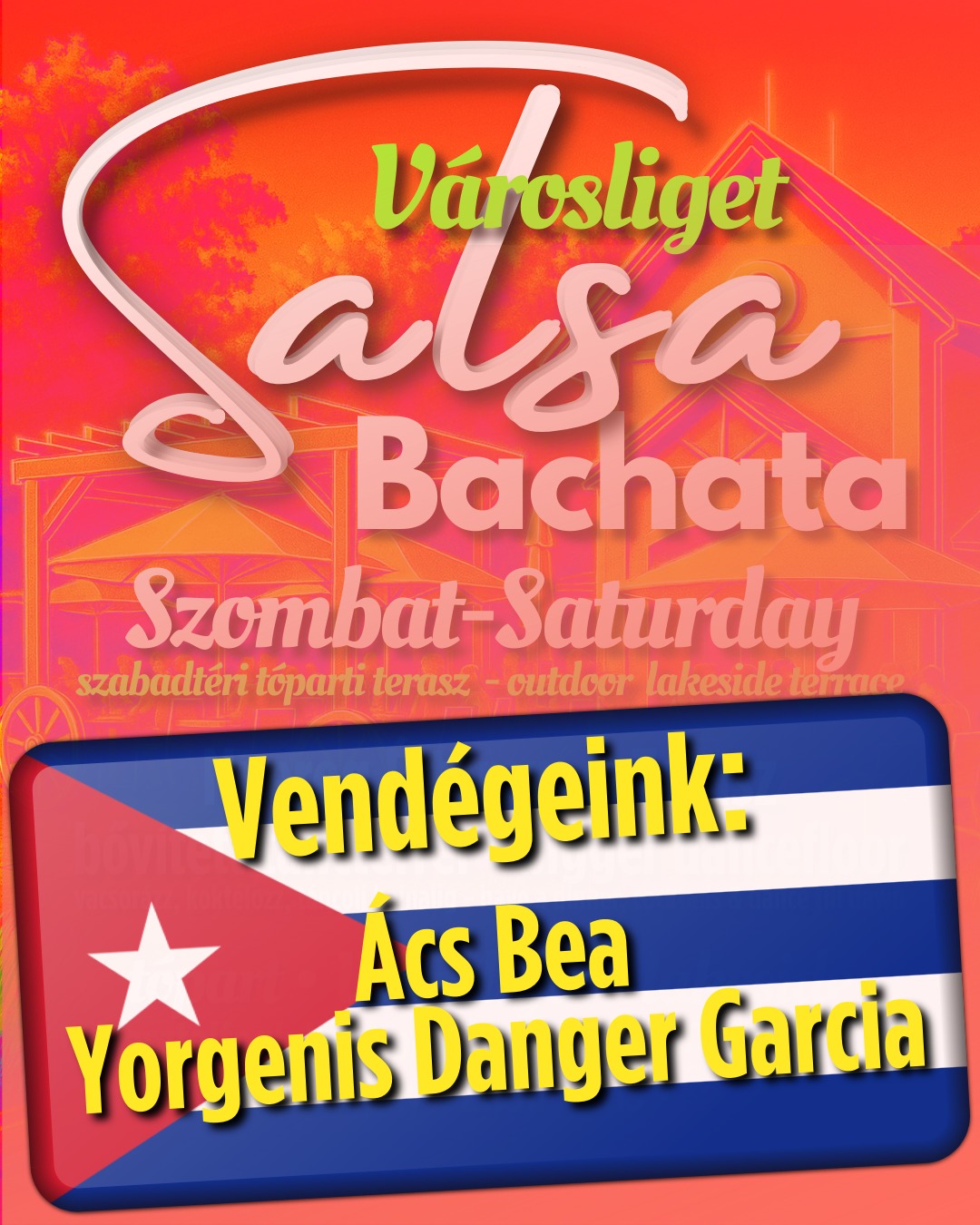 🌅 SZOMBAT Salsa-Bachata PARTY Saturday ✨Ács Bea, Yoyo Danger✨ VÁROSLIGET 🍹21:00-01:15 🎟️ 2000Ft