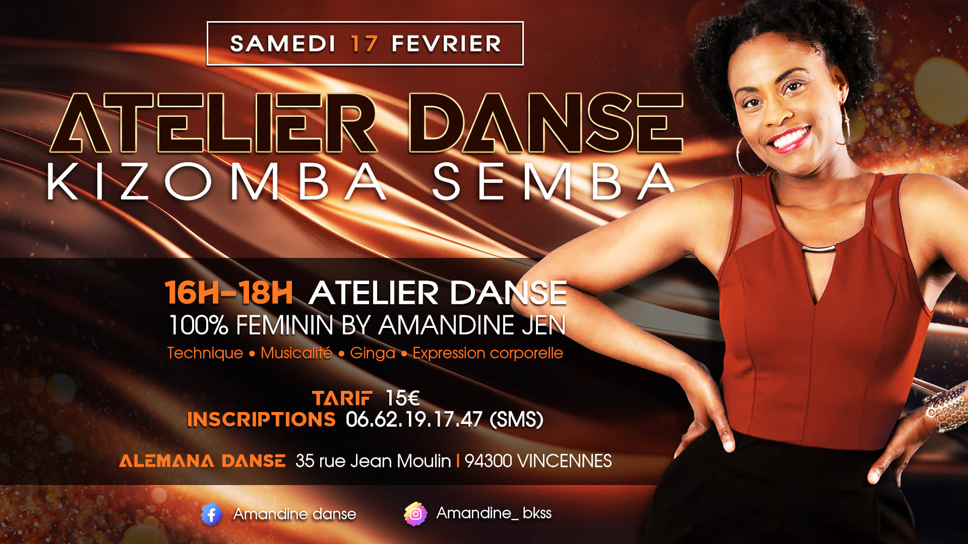 Atelier danse 100% Féminin Kizomba Semba 17 2 24