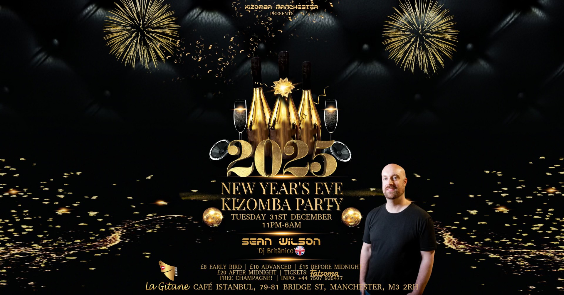 New Years Eve Kizomba Party 2024 2025 Manchester with Sean Wilson at La Gitane