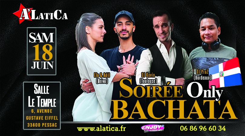 Soirée Only Bachata - Samedi 18 Juin 2022 - Salle Le Temple - Pessac