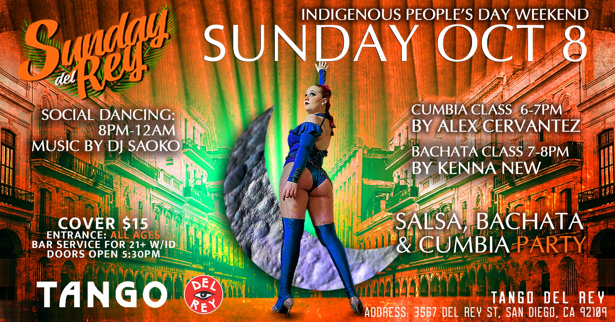 Sunday Del Rey, OCT-08-SALSA-BACHATA CUMBIA DANCE PARTY