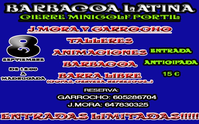 BARBACOA LATINA MINIGOLF EL PORTIL (BARRA LIBRE!!!!!)