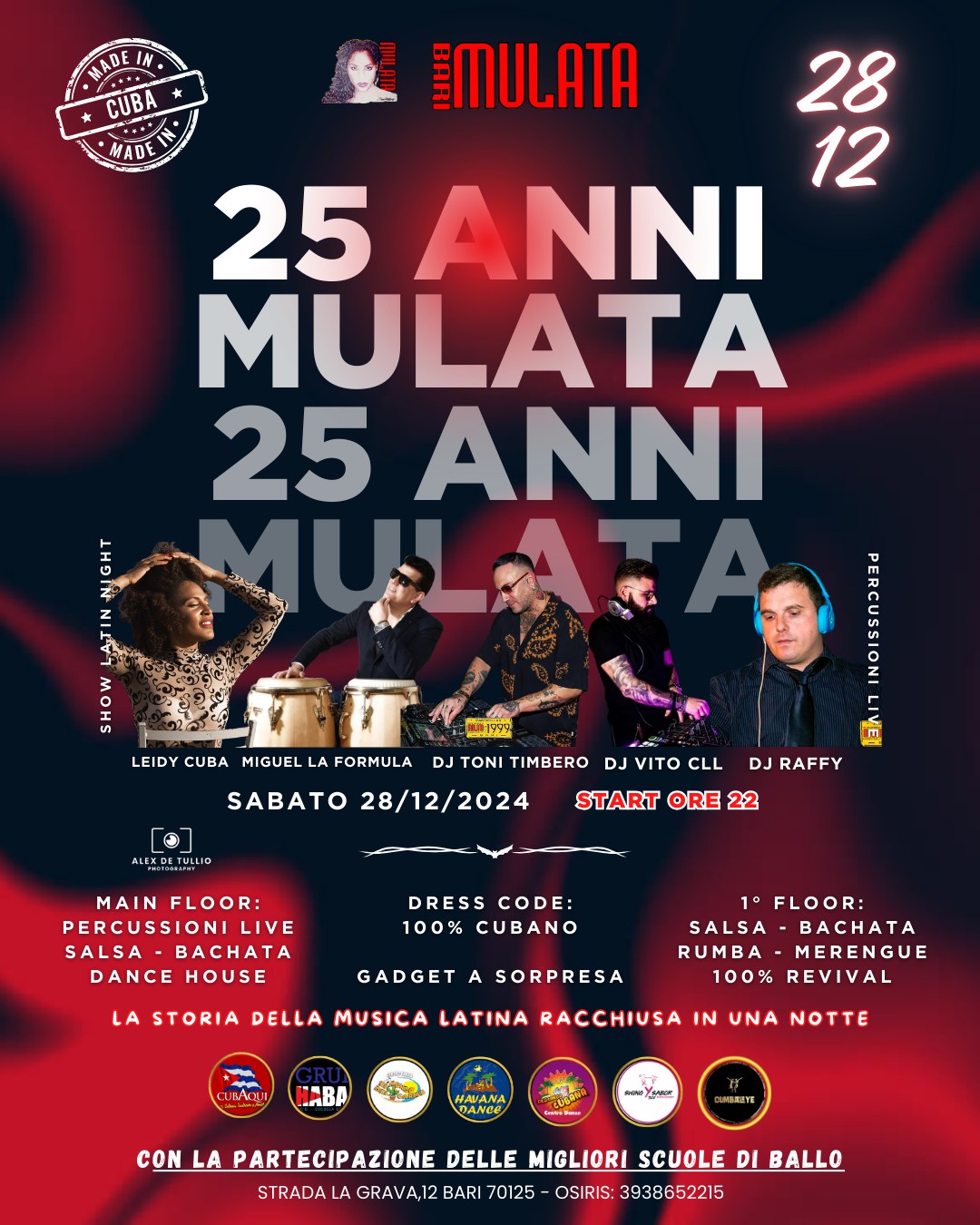 *25 ANNI MULATA BARI* FESTA 360° LATINA & DANCE