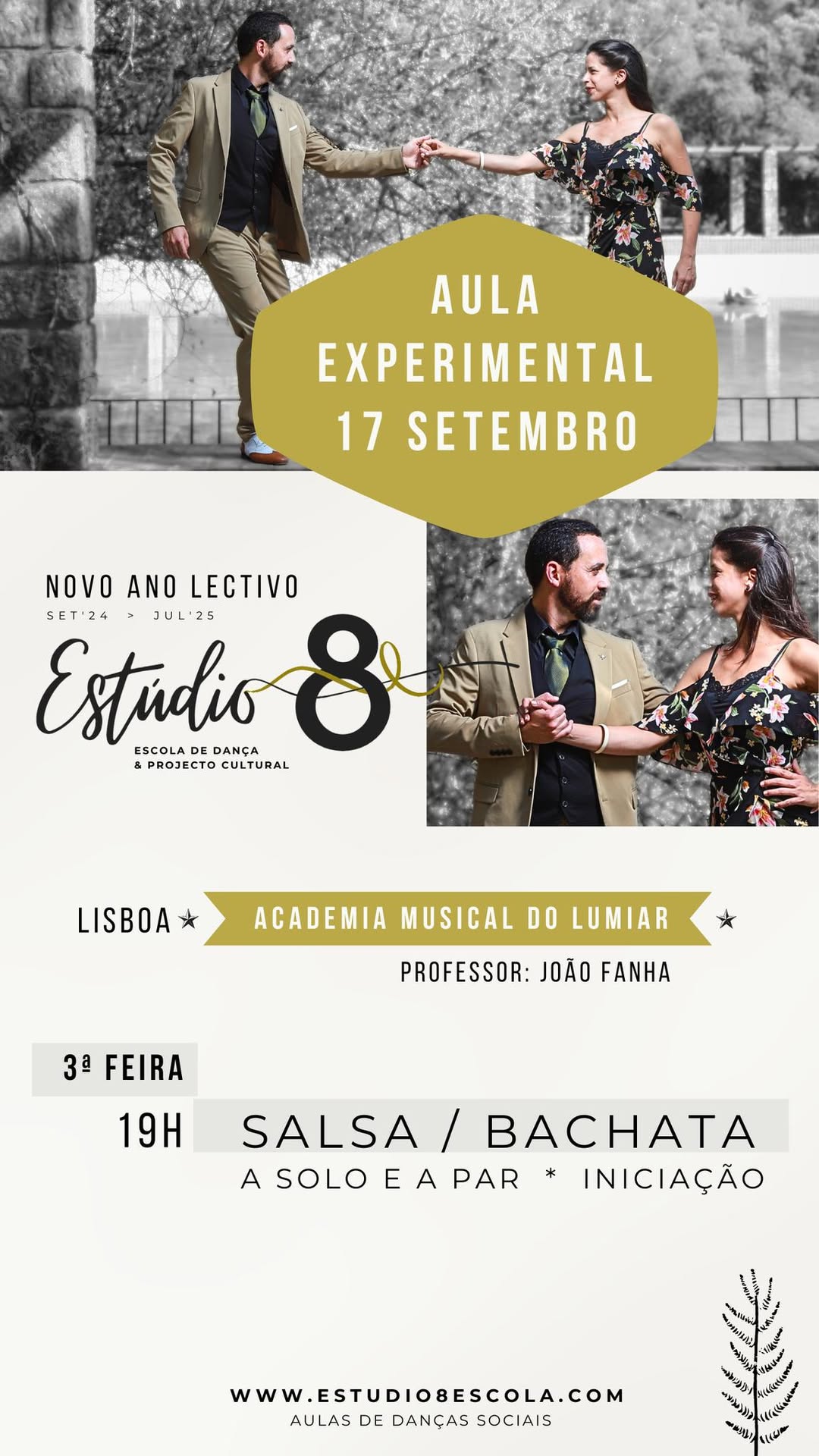 ★ Estúdio 8 - Aula Experimental de Salsa e Bachata no Lumiar - Professor João Fanha ★